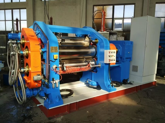 kopen 200 graden nauwkeurige besturing elektrische 3 rol rubber calender machine voor de productie van rubberplaten online manufacture