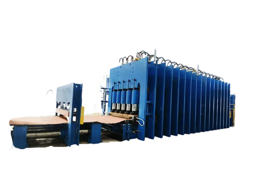 Volledig automatische PLC-gecontroleerde rubberen platte plaat vulcaniseringsmachine voor stalen koord pleister rubberen transportband productielijn